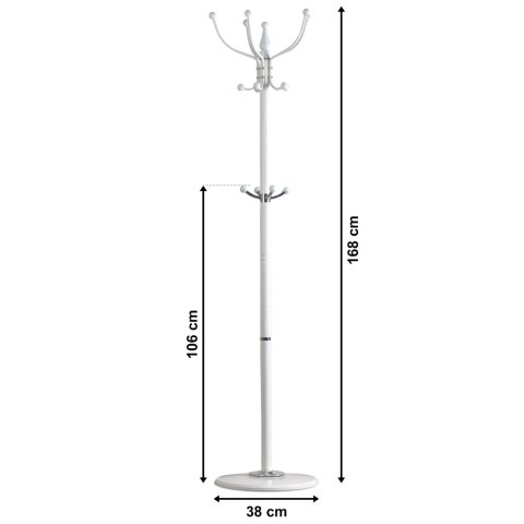 Stabilny wieszak stojący WIESZ-611-BIEL