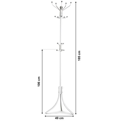 Wieszak metalowy do przedpokoju WIESZ-612-BIEL