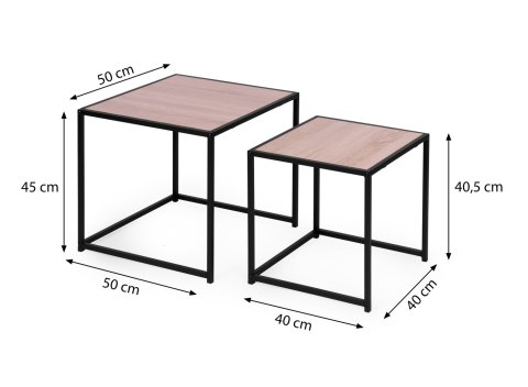 Zestaw dwóch stolików kawowych STOL-821-DAB-CZERN