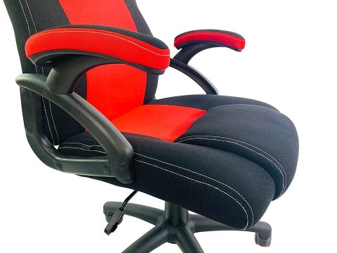Fotel gamingowy czerwony Tkanina FOT-423-CZERWO