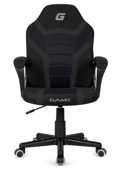 Krzesło gamingowe czarne Tkanina FOT-436-CZERN