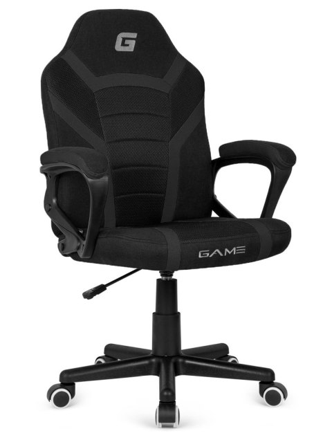 Krzesło gamingowe czarne Tkanina FOT-436-CZERN