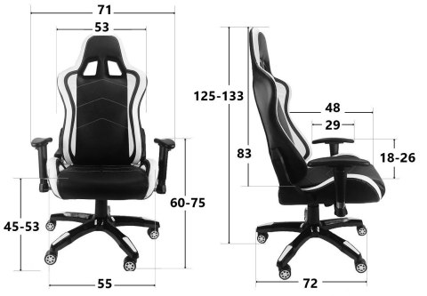 Fotel ergonomiczny gamingowy Ekoskóra FOT-440-CZERN