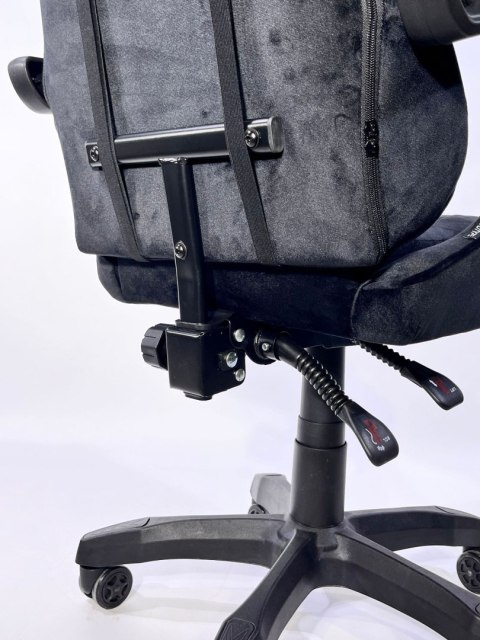 Fotel gamingowy czarny Alcantara FOT-435-CZERN