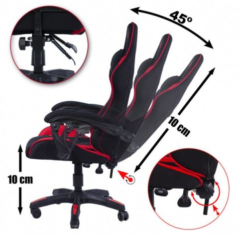 Krzesło obrotowe gamingowe Tkanina FOT-429-SZAR