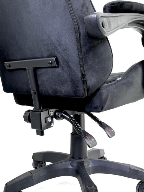 Fotel gamingowy alcantara FOT-434-CZERN