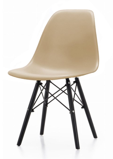 Krzesło beżowe z czarnymi nogami KRZE-1902-BEZ