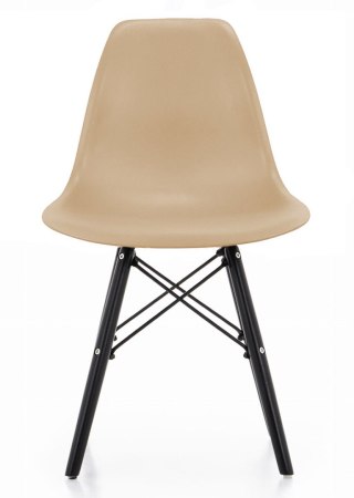 Krzesło beżowe z czarnymi nogami KRZE-1902-BEZ