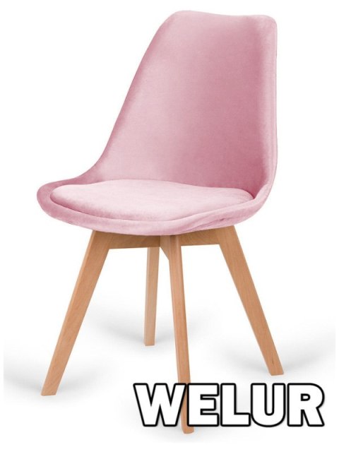 Krzesło welurowe różowe KRZE-1907-ROZ