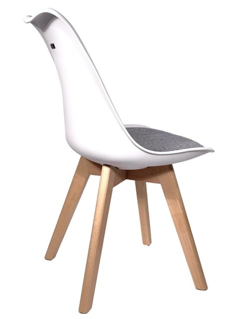 Krzesło drewniane skandynawskie KRZE-1904P-BIEL-SZAR