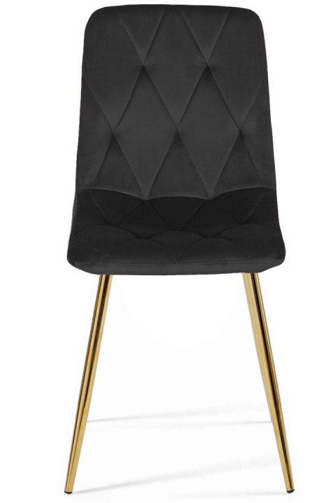 Krzesło czarne ze złotymi nogami Velvet KRZE-1924-CZERN