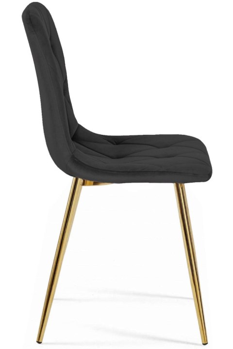 Krzesło czarne ze złotymi nogami Velvet KRZE-1924-CZERN