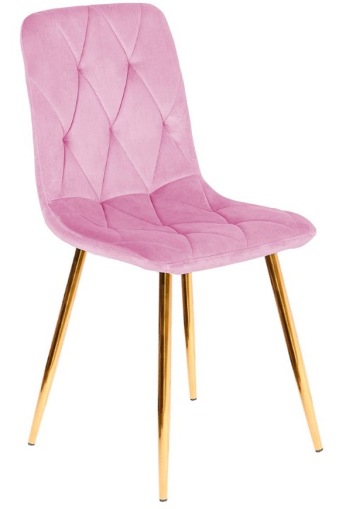 Krzesło tapicerowane różowe Velvet KRZE-1924-ROZ