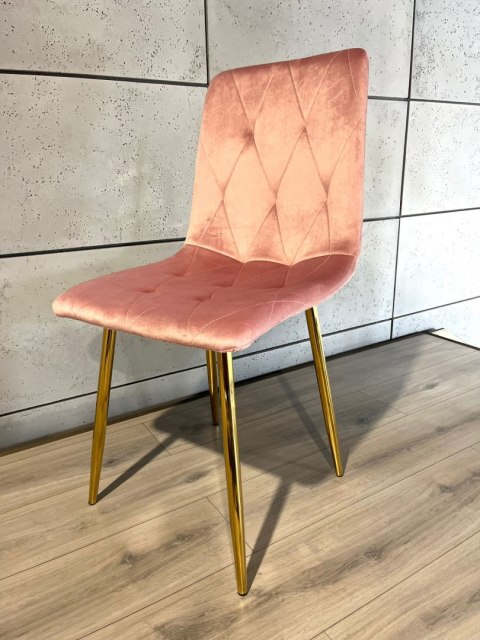 Krzesło tapicerowane różowe Velvet KRZE-1924-ROZ