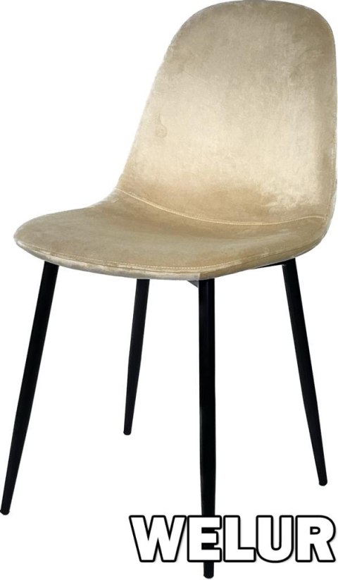 Krzesło tapicerowane kremowe Velvet KRZE-1925-KREM