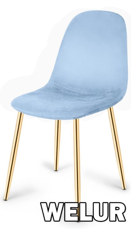 Krzesło błękitne Velvet KRZE-1926-NIEB-J