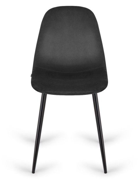 Krzesło tapicerowane czarne welur Velvet KRZE-1925-CZERN