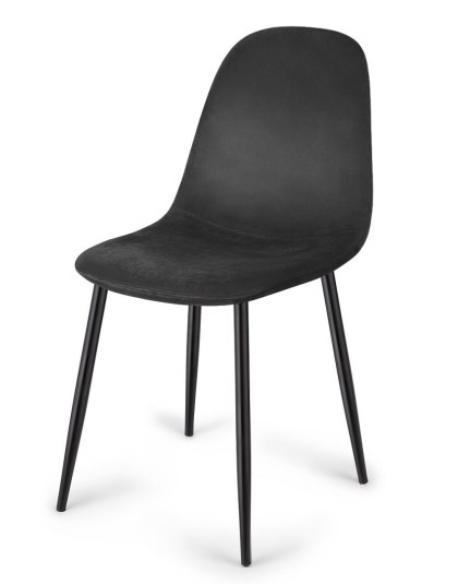 Krzesło tapicerowane czarne welur Velvet KRZE-1925-CZERN
