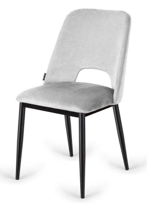 Krzesło tapicerowane szare z czarnymi nogami Velvet KRZE-1919-SZAR