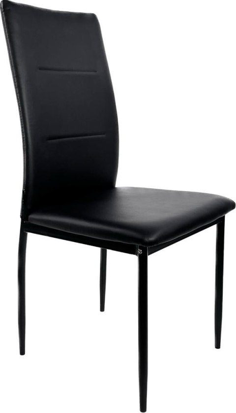 Krzesło tapicerowane czarne Ekoskóra KRZE-1938-CZERN