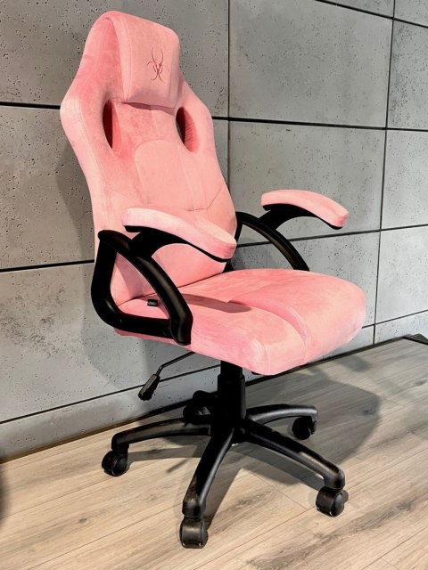 Fotel gamingowy różowy Alcantara FOT-422-ROZ