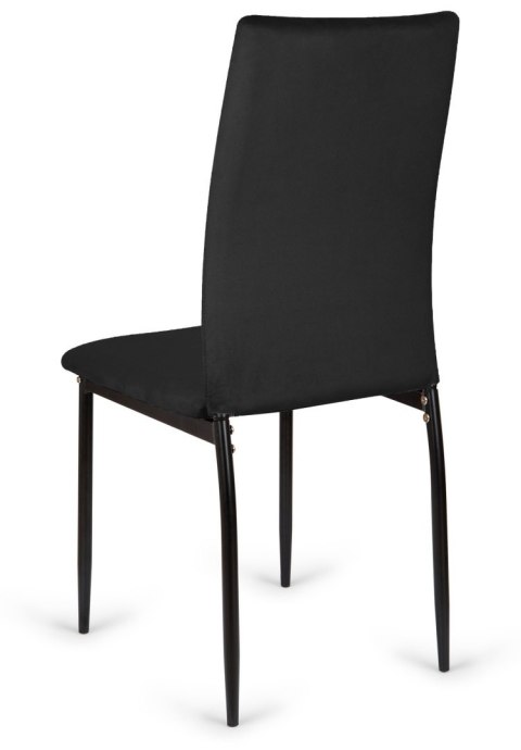 Krzesła do jadalni tapicerowane 4 sztuki Velvet KRZE-1910-CZERN-4X