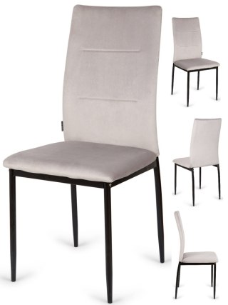 Krzesła welurowe szare 4 sztuki Velvet KRZE-1910-SZAR-4X