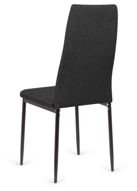 Eleganckie krzesła tapicerowane do salonu 4 sztuki Tkanina KRZE-1909-CZERN-4X