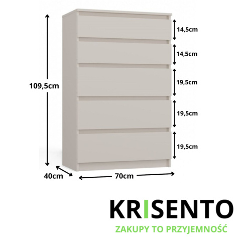 Beżowa komoda do sypialni KOM-903-KASZ