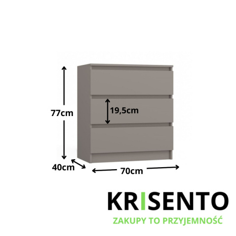 Komoda szara KOM-901-GLI