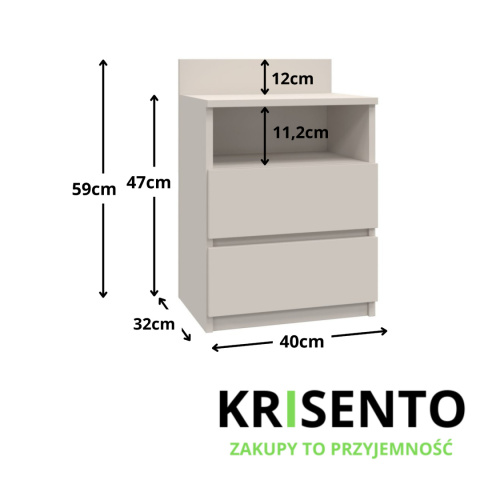 Szafka nocna beżowa SN-303-KASZ
