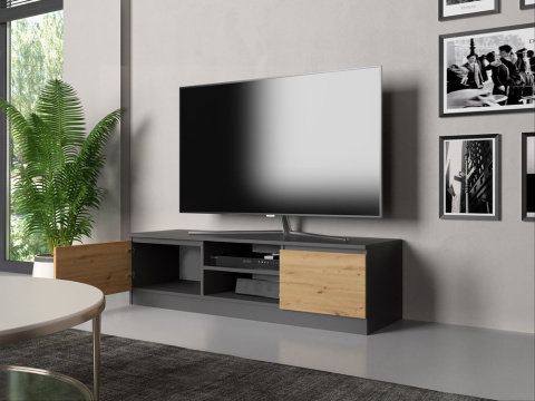 Szafka tv antracyt - dąb artisan 140cm RTV-502-ANT-ART