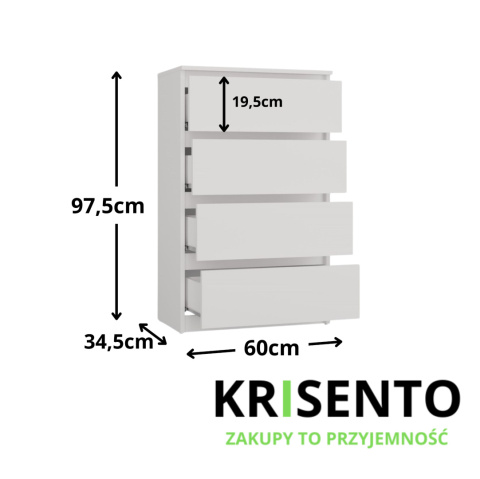 Komoda 60 cm KOM-930-BIEL-MAT