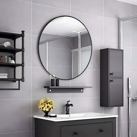 Lustro okrągłe 60 cm LUS-2001-CZERN-60