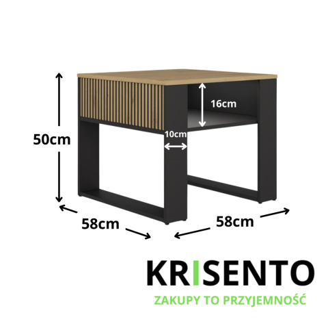 Stolik z lamelami STOL-832-ART-CZERN-LAM