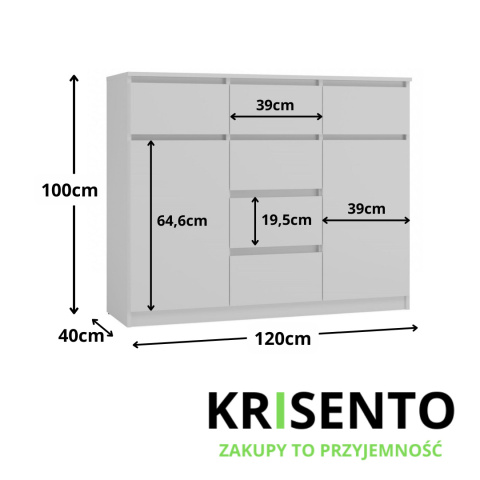Duża komoda KOM-931-BIEL-MAT