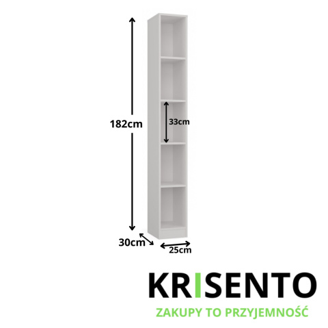 Regał 25 cm szerokości RE-1441-BIEL-MAT