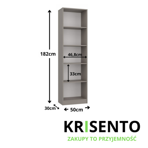 Regał 50 cm szerokości RE-1402-GLI