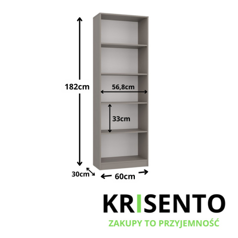 Regał na książki 60 cm RE-1403-GLI