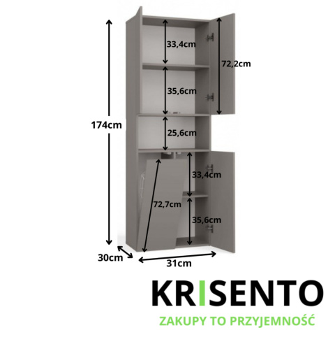 Słupek łazienkowy 60 cm z koszem LAZ-1319-GLI