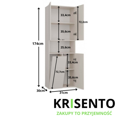 Szafka łazienkowa 60 cm stojąca LAZ-1319-KASZ