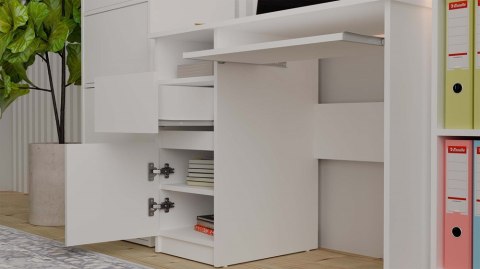 Biurko z szafką i szufladą BIUR-727-BIEL-MAT-P