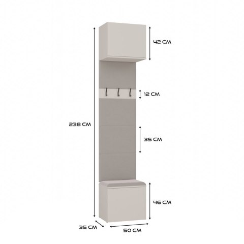 Garderoba z panelami tapicerowanymi GAR-108-2W-KASZ