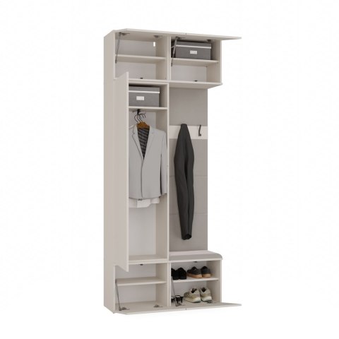 Garderoba do przedpokoju z szafą i siedziskiem GAR-108-1W-1S-KASZ