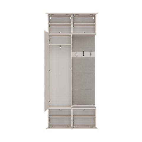 Garderoba do przedpokoju z szafą i siedziskiem GAR-108-1W-1S-KASZ