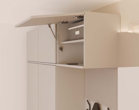 Garderoba do przedpokoju z szafą i siedziskiem GAR-108-1W-1S-KASZ