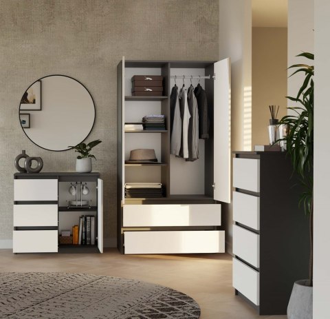 Komoda 80cm KOM-910-ANT-BIEL-MAT