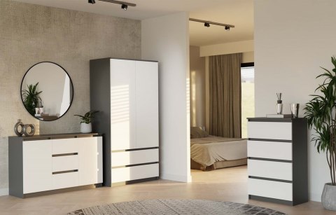 Komoda biało szara 120cm KOM-912-ANT-BIEL-MAT