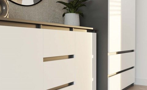 Komoda biało szara 120cm KOM-912-ANT-BIEL-MAT