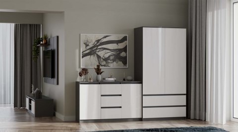 Komoda biało szara 120cm KOM-912-ANT-BIEL-MAT